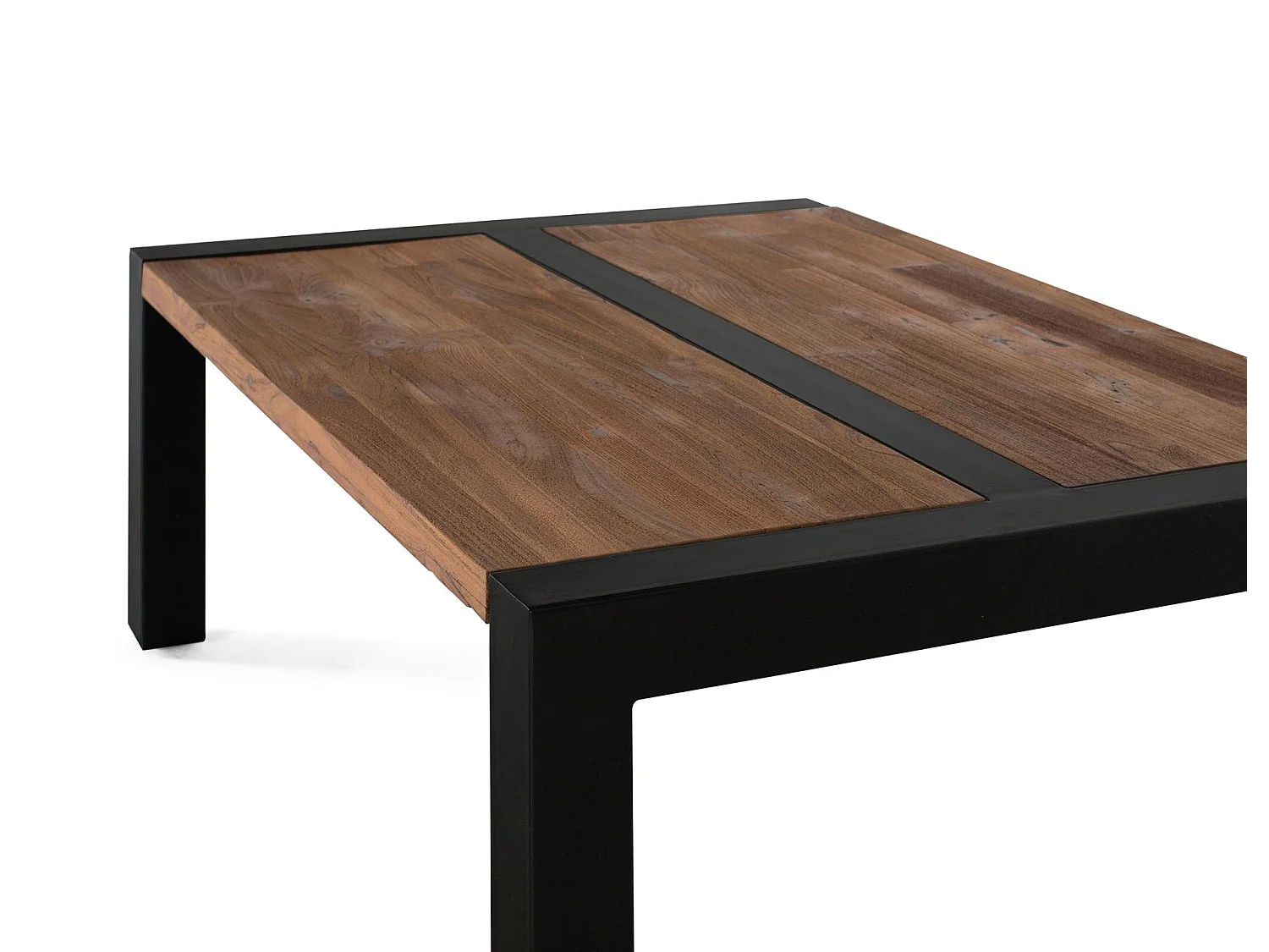 Tavolino in legno di teak e metallo