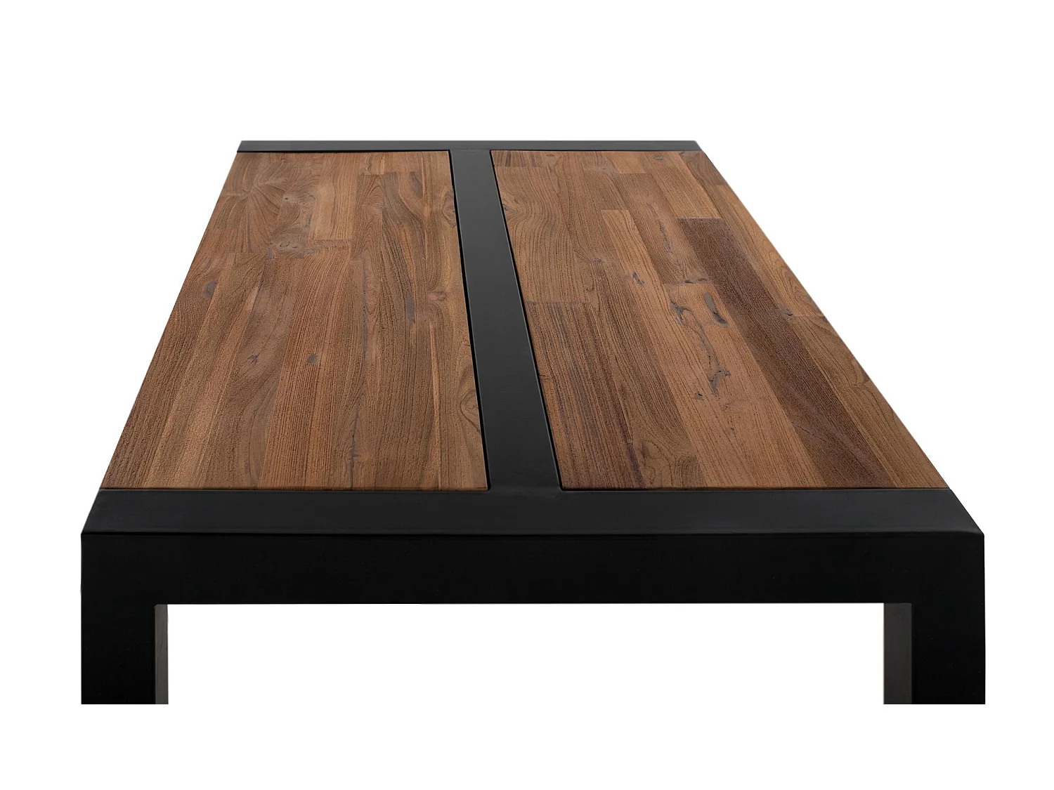 Tavolino in legno di teak e metallo