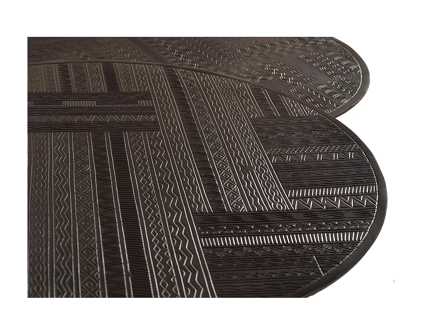 Lot De 2 Tables Basses Aluminium Marron 72x72x47cm - Udélie Décoration d'Autrefois