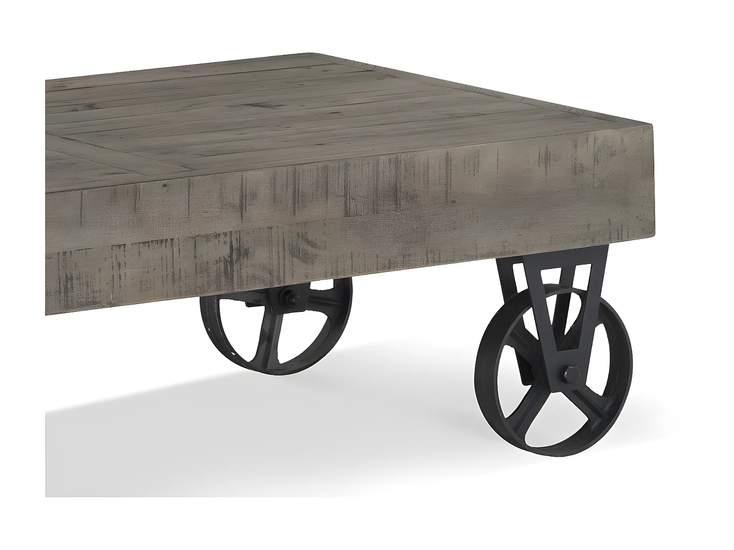 Table basse roulettes Bois Marron - Sidéline Décoration d'Autrefois