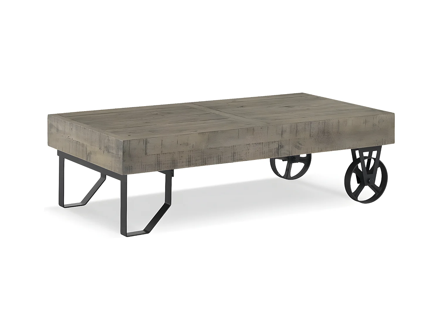 Table basse roulettes Bois Marron - Sidéline Décoration d'Autrefois