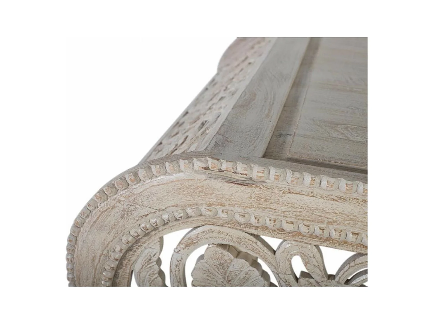 Mesa de centro em madeira de manga branca decapé 46x120x90