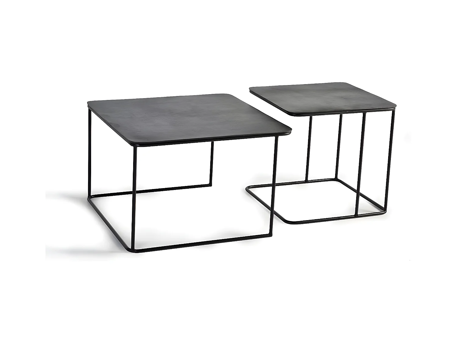 Lot de 2 tables basses Fer Noir - Décoration d'Autrefois