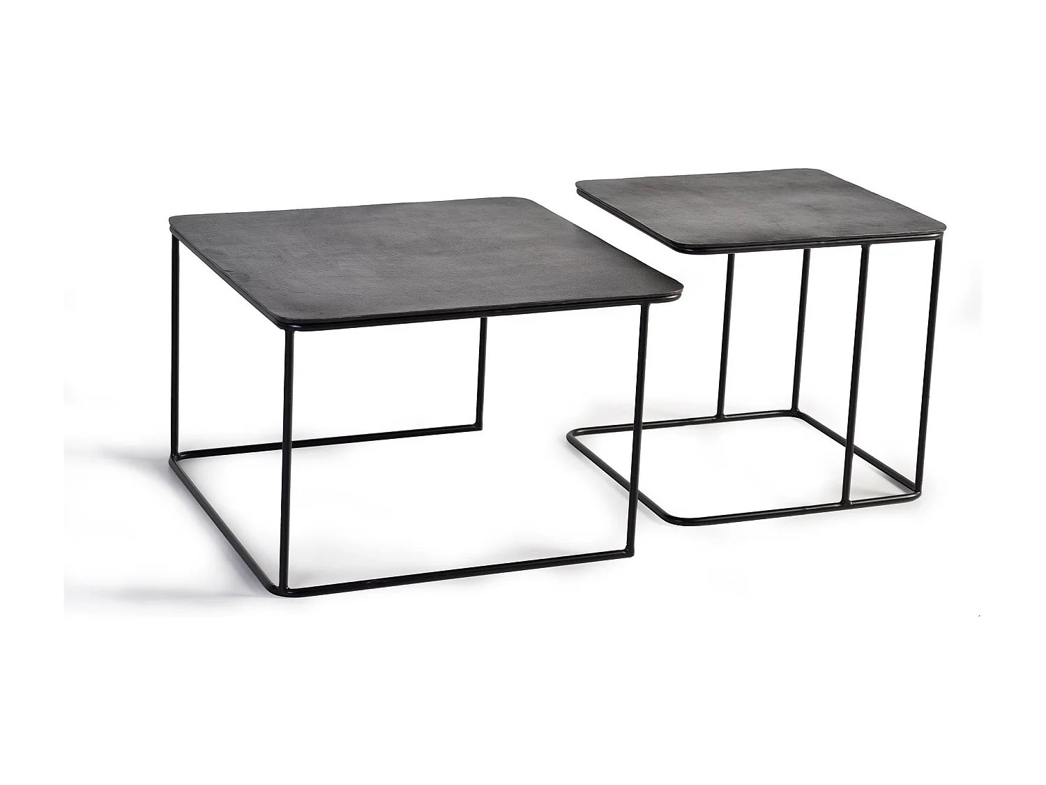 Table basse plateau bronze et pieds métal