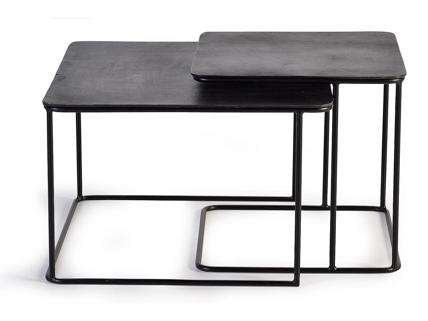 Grande table basse en métal 62 cm, petite table basse 46 cm, style industriel vintage - 41 x 62 x 62 cm