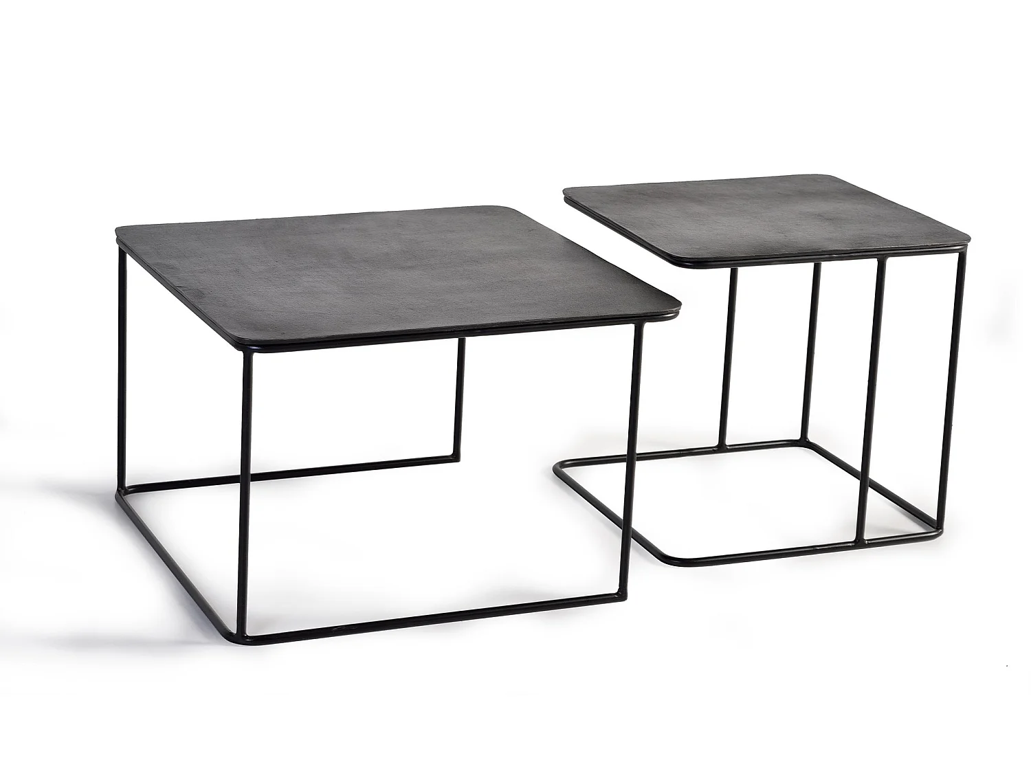 Grande table basse en métal 62 cm, petite table basse 46 cm, style industriel vintage - 41 x 62 x 62 cm