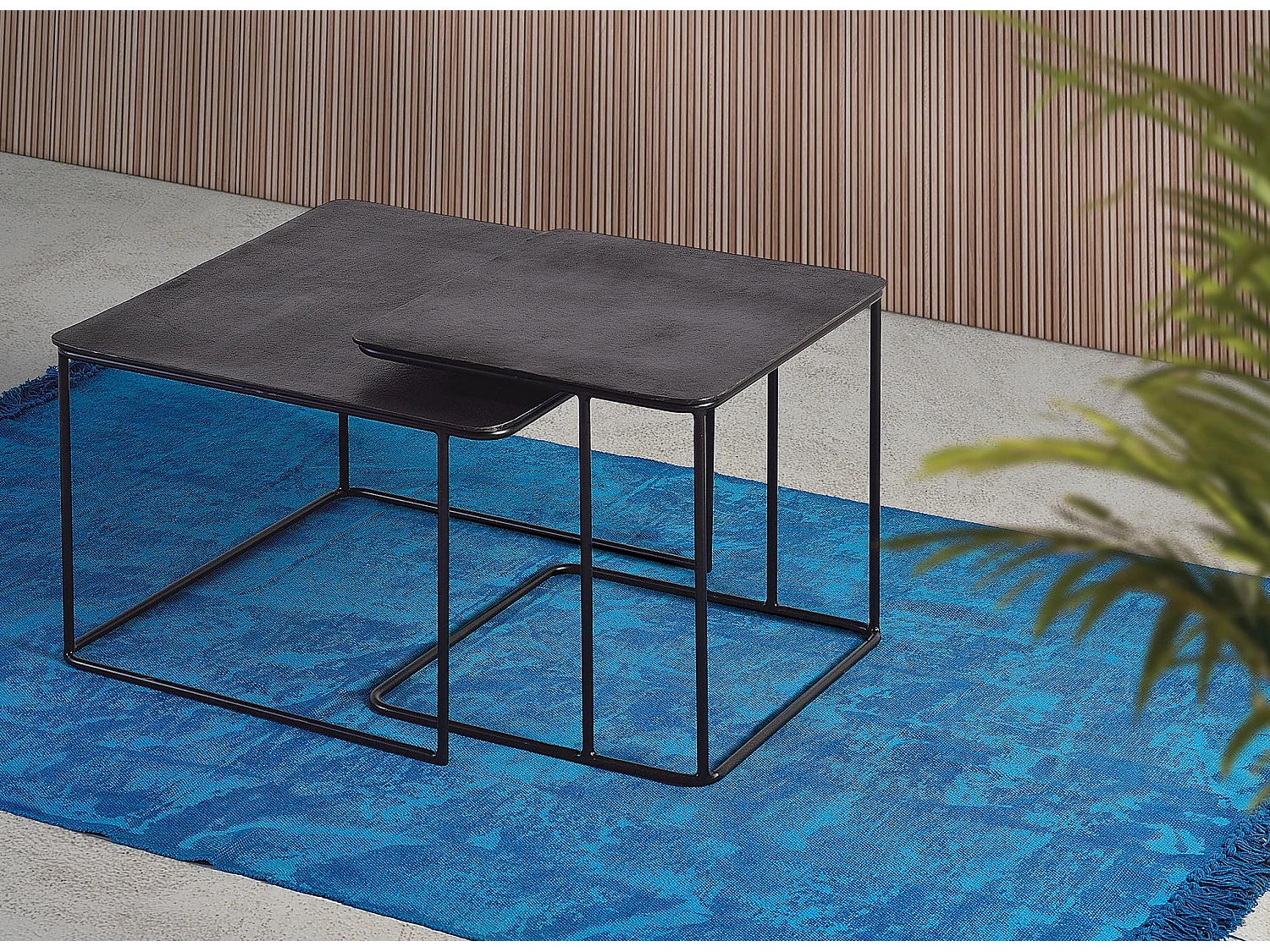 Grande table basse en métal 62 cm, petite table basse 46 cm, style industriel vintage - 41 x 62 x 62 cm
