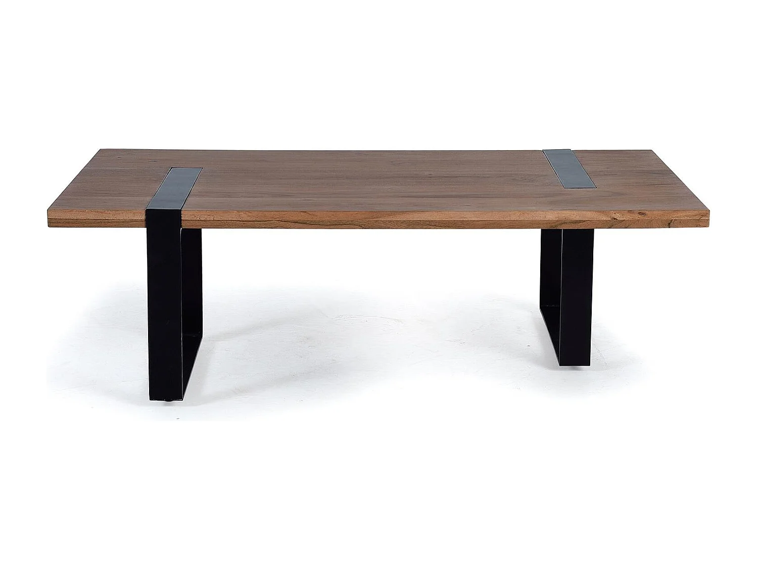 Tavolino in legno di acacia e metallo