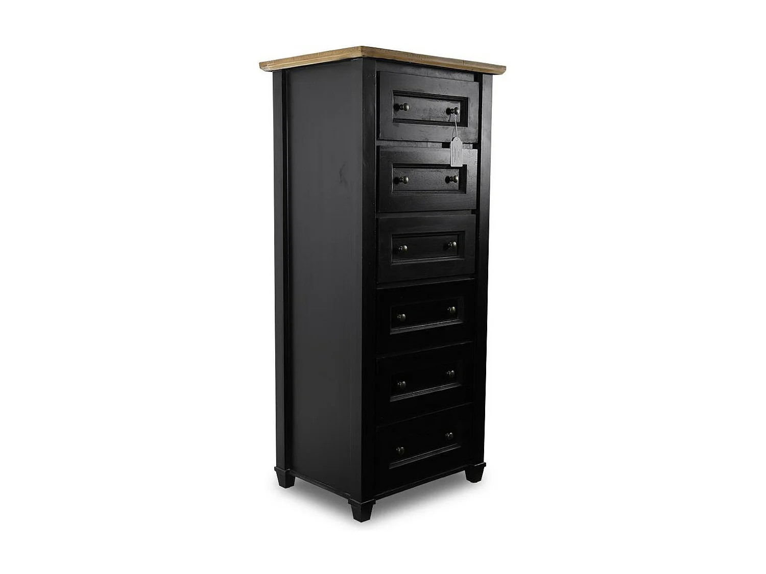 Semainier chiffonnier 6 tiroirs Bois-MDF Noir - Idéline Décoration d'Autrefois