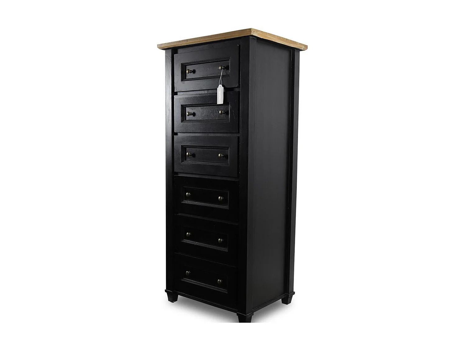 Semainier chiffonnier 6 tiroirs Bois-MDF Noir - Idéline Décoration d'Autrefois