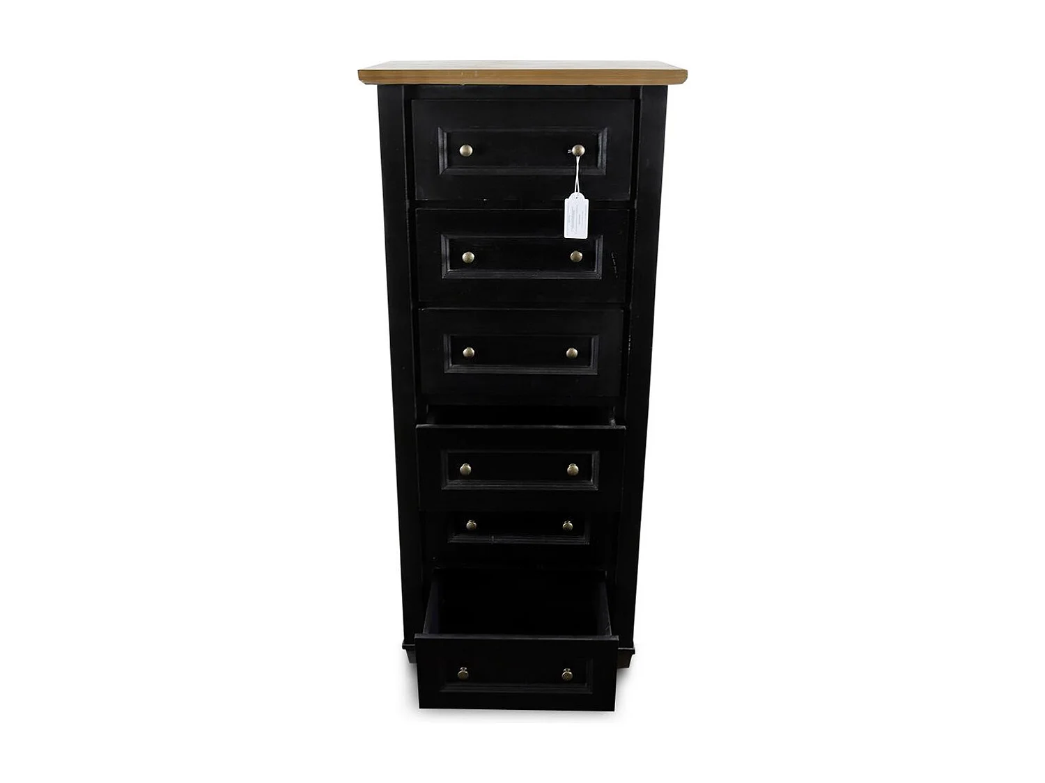 Semainier chiffonnier 6 tiroirs Bois-MDF Noir - Idéline Décoration d'Autrefois