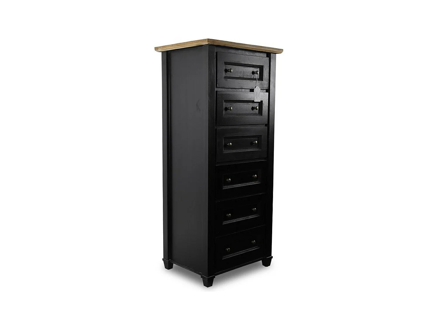 Semainier chiffonnier 6 tiroirs Bois-MDF Noir - Idéline Décoration d'Autrefois