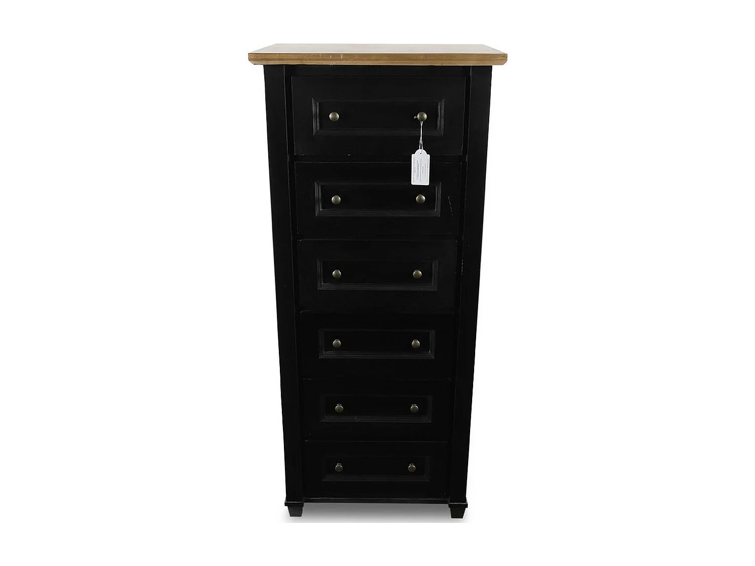 Semainier chiffonnier 6 tiroirs Bois-MDF Noir - Idéline Décoration d'Autrefois