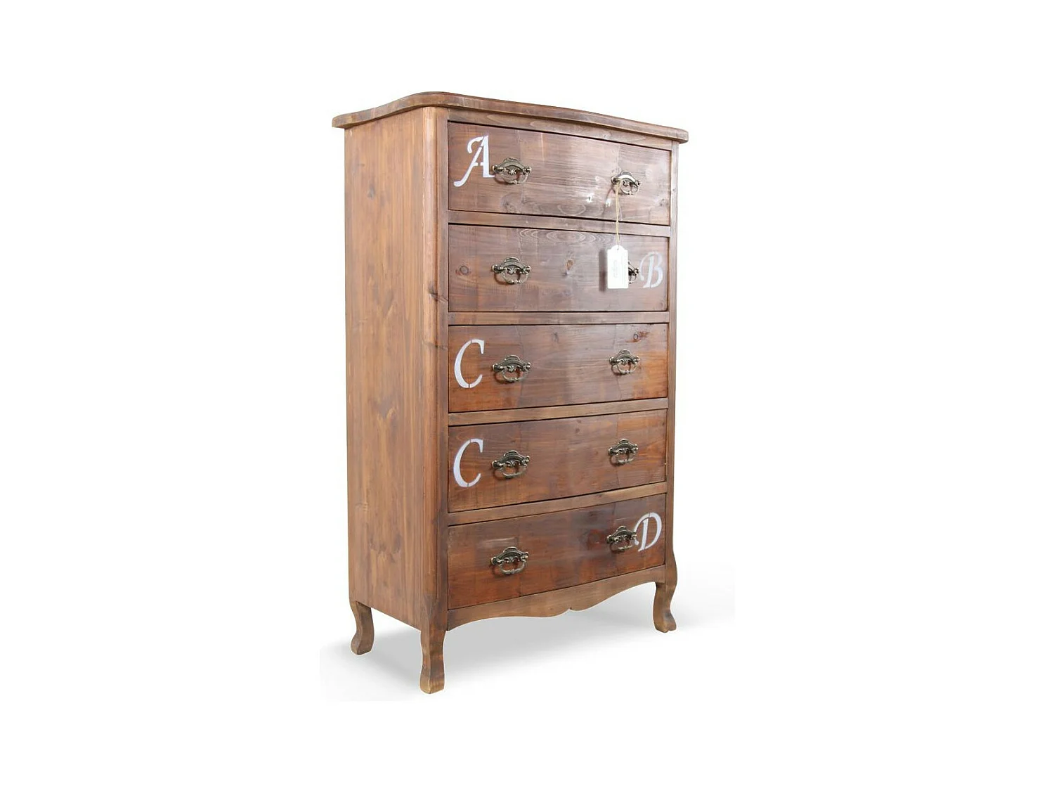 Chiffonnier 5 tiroirs Bois Marron - Décoration d'Autrefois