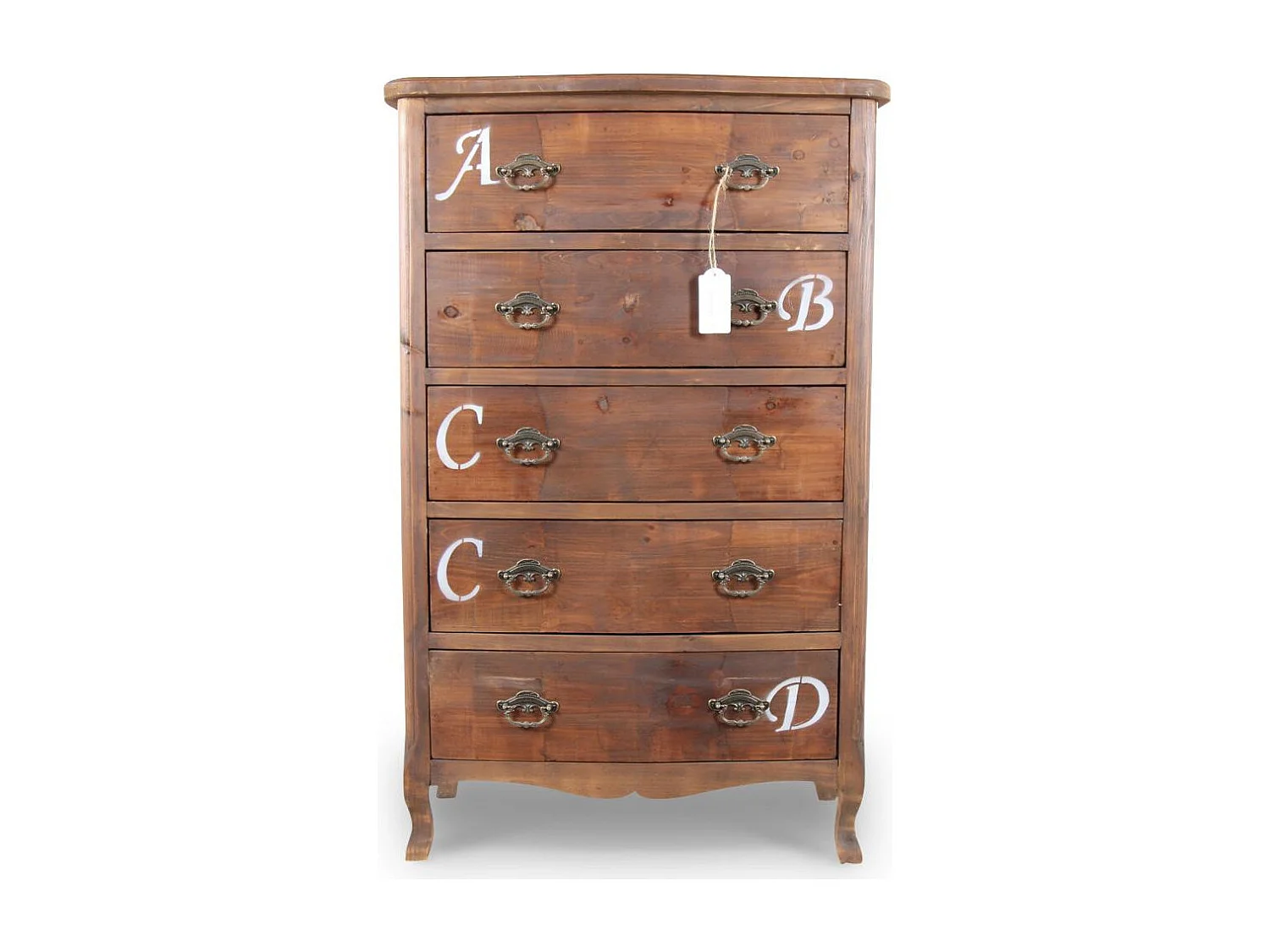 Chiffonnier 5 tiroirs Bois Marron - Décoration d'Autrefois