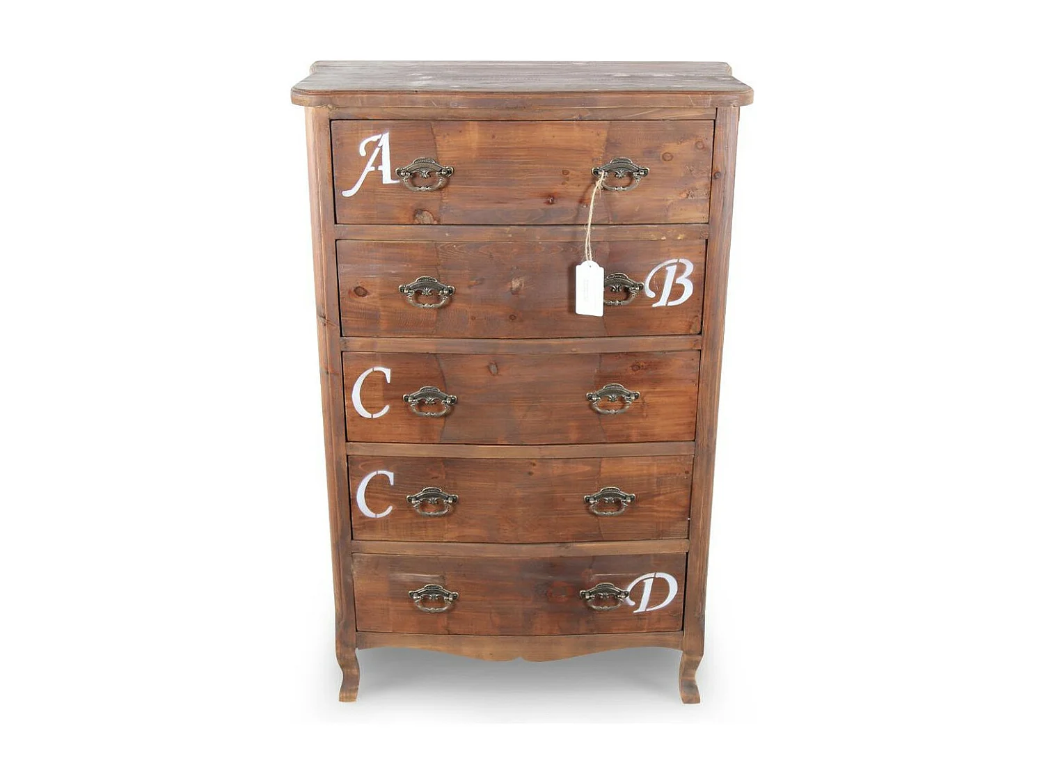 Chiffonnier 5 tiroirs Bois Marron - Décoration d'Autrefois