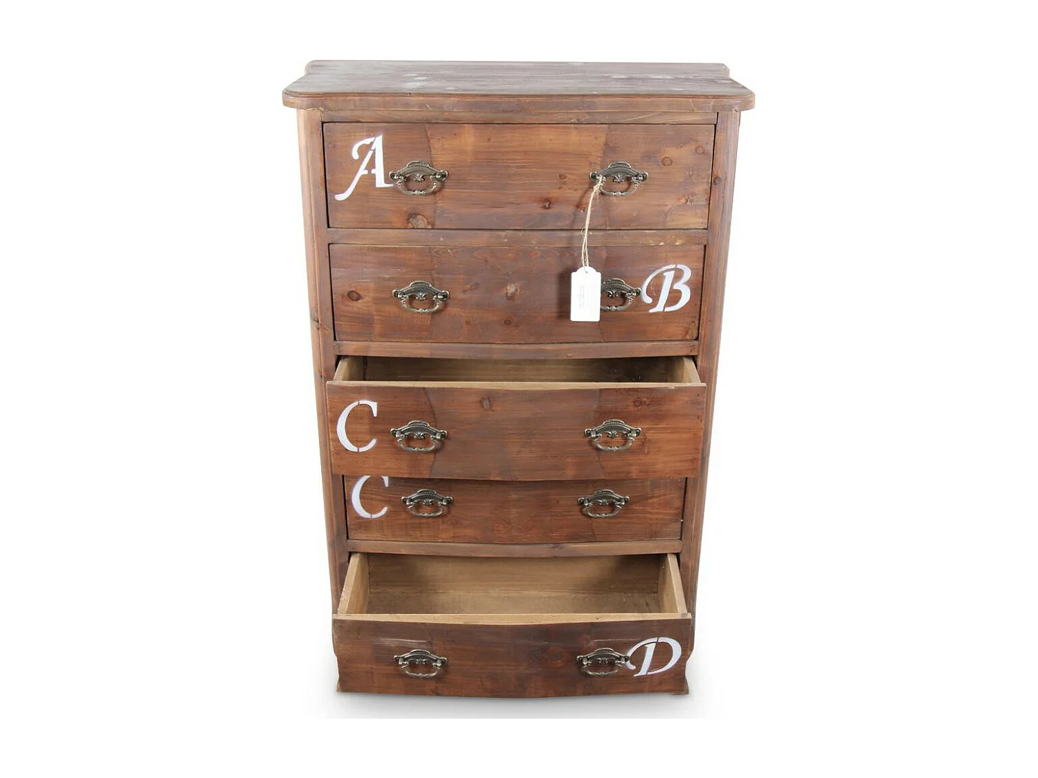 Chiffonnier 5 tiroirs Bois Marron - Décoration d'Autrefois