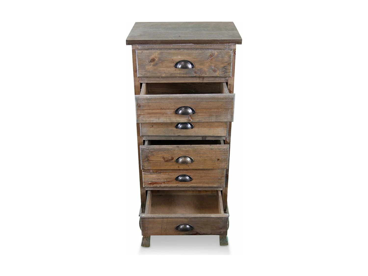 Chiffonnier 6 tiroirs Bois Marron - Décoration d'Autrefois