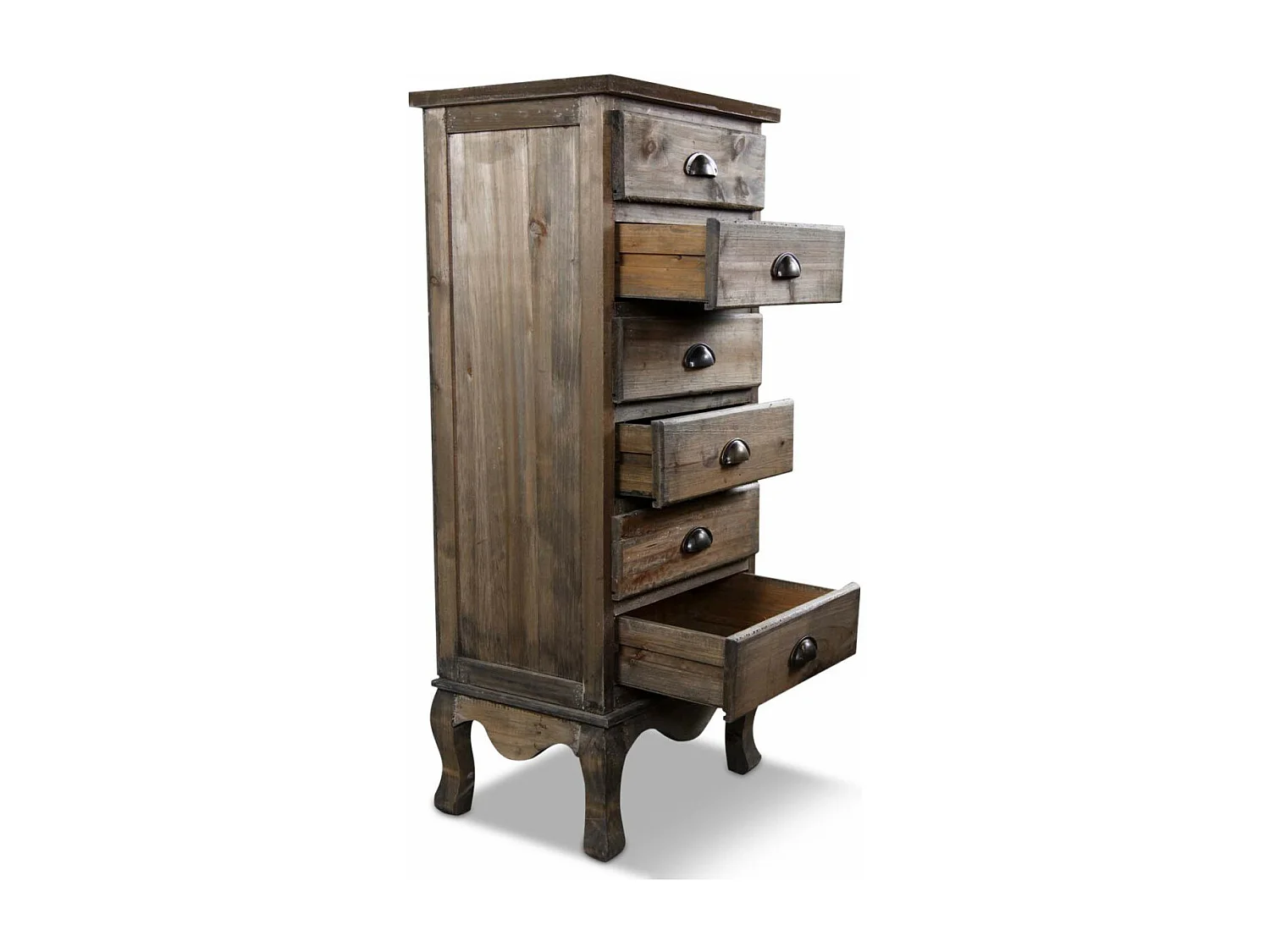 Chiffonnier 6 tiroirs Bois Marron - Décoration d'Autrefois