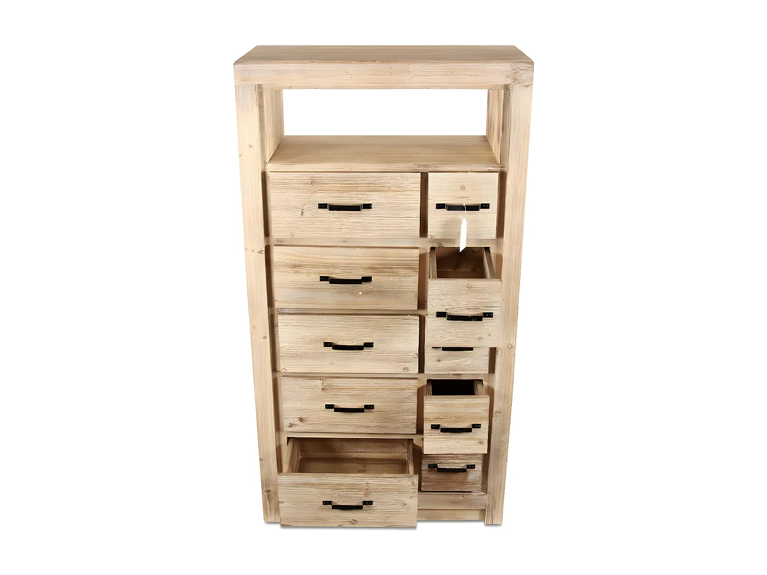 Semainier chiffonnier 10 tiroirs naturel Bois Naturel - Esmée Décoration d'Autrefois