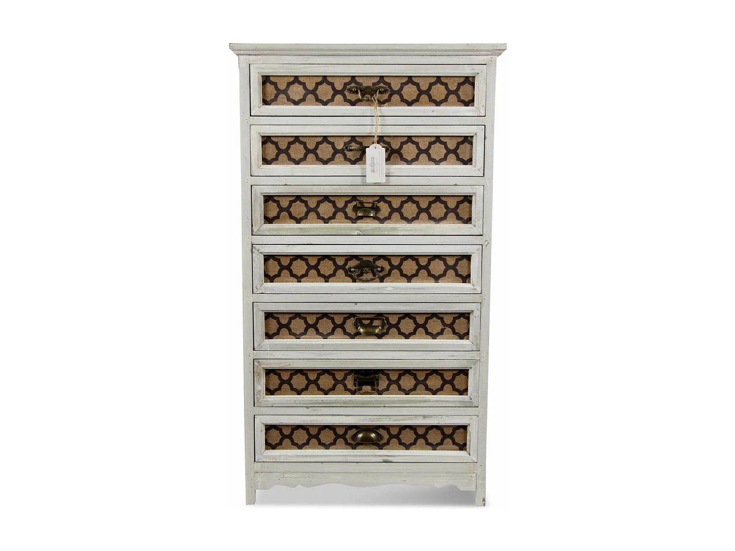 Chiffonnier 7 tiroirs Bois Blanc - Décoration d'Autrefois