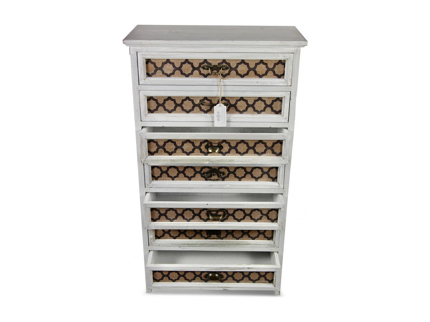 Chiffonnier 7 tiroirs Bois Blanc - Décoration d'Autrefois