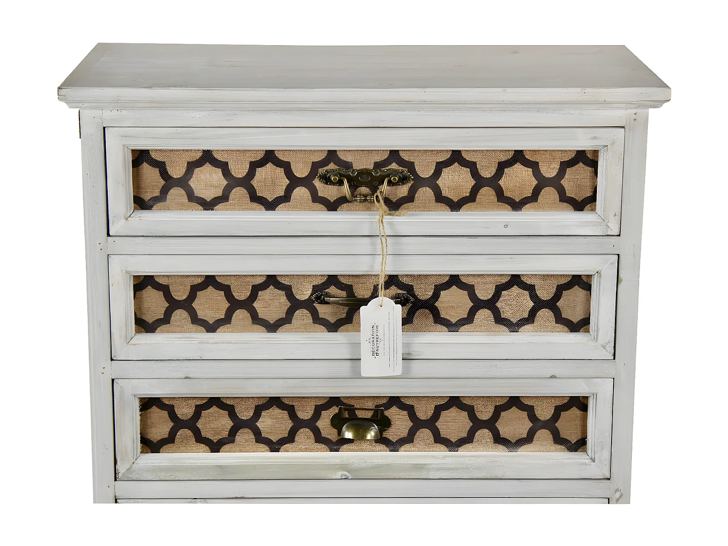 Chiffonnier 7 tiroirs Bois Blanc - Décoration d'Autrefois