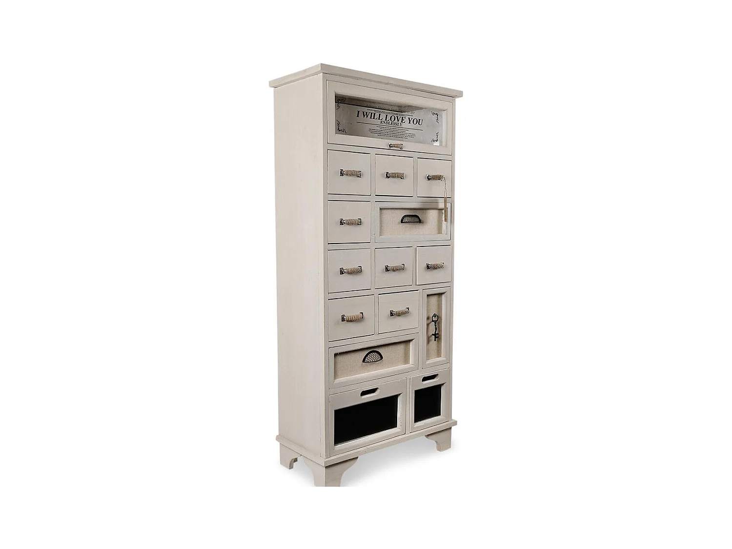 Chiffonnier 12 tiroirs Bois Blanc - Décoration d'Autrefois