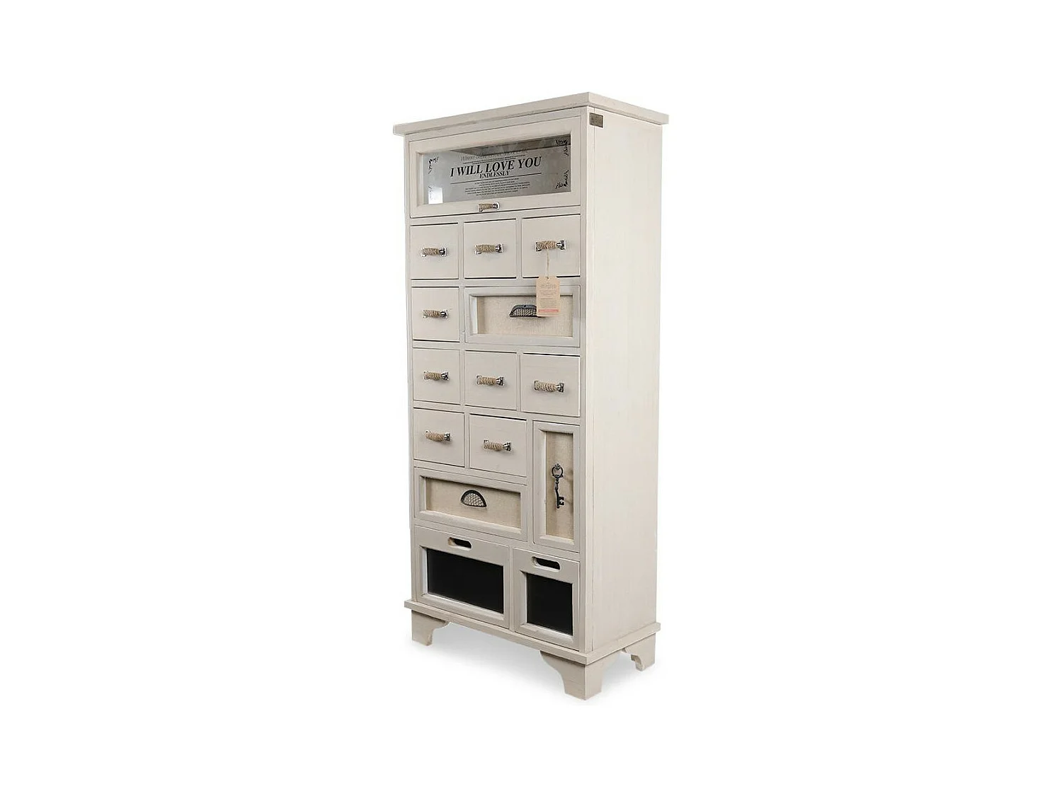 Chiffonnier 12 tiroirs Bois Blanc - Décoration d'Autrefois