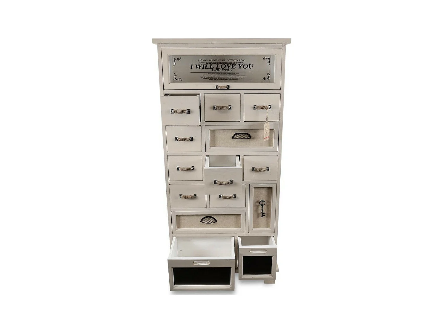 Chiffonnier 12 tiroirs Bois Blanc - Décoration d'Autrefois