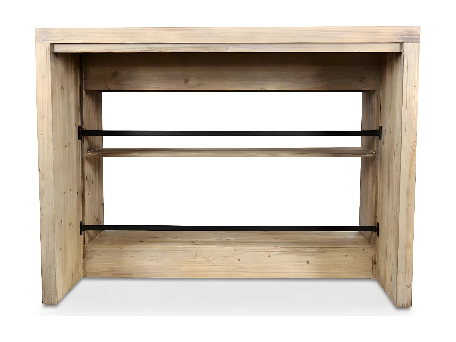 Ilot 2 tiroirs naturel Bois Naturel - Esmée Décoration d'Autrefois