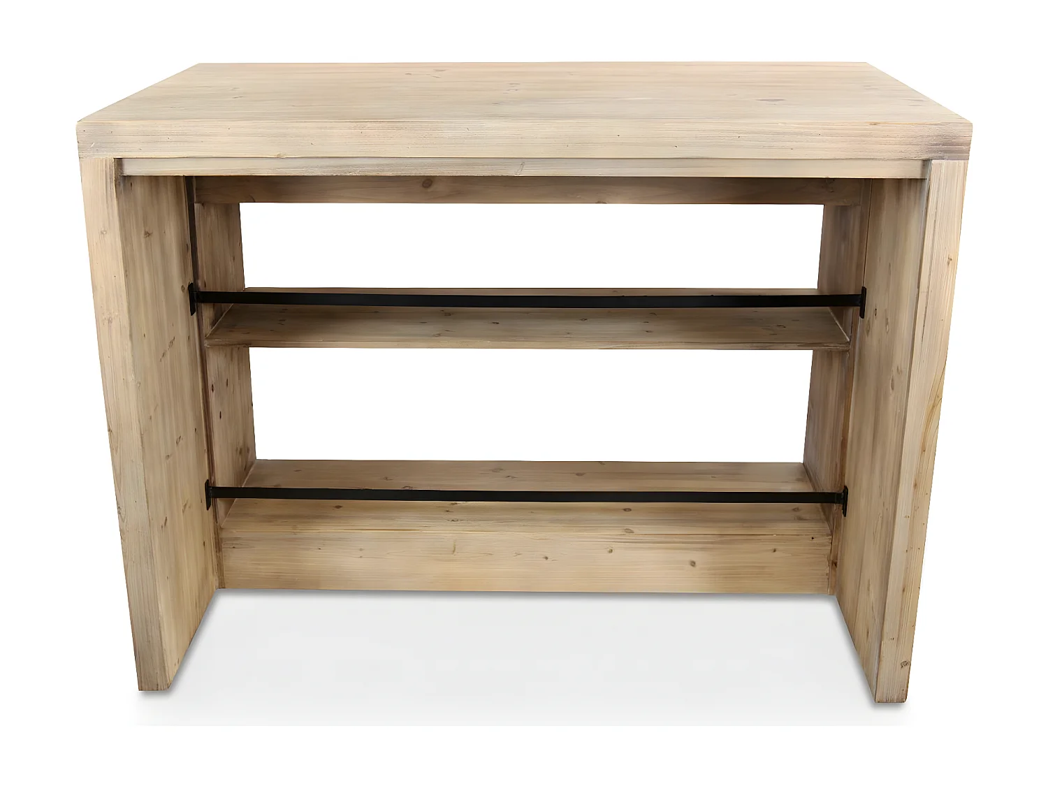 Ilot 2 tiroirs naturel Bois Naturel - Esmée Décoration d'Autrefois