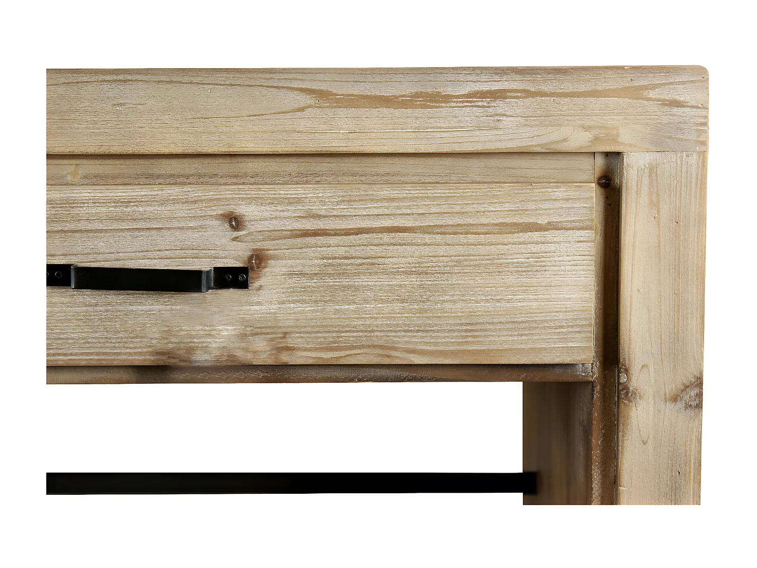 Ilot 2 tiroirs naturel Bois Naturel - Esmée Décoration d'Autrefois