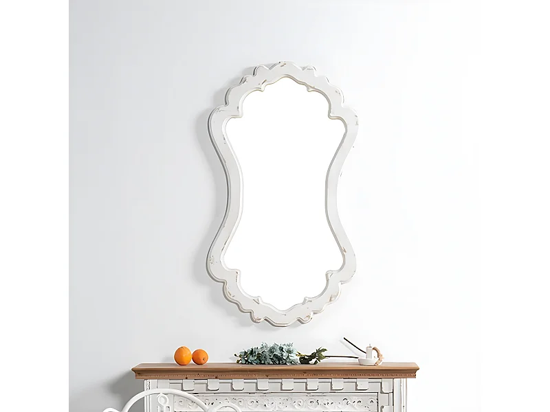 Grand miroir Bois-MDF Blanc - Décoration d'Autrefois