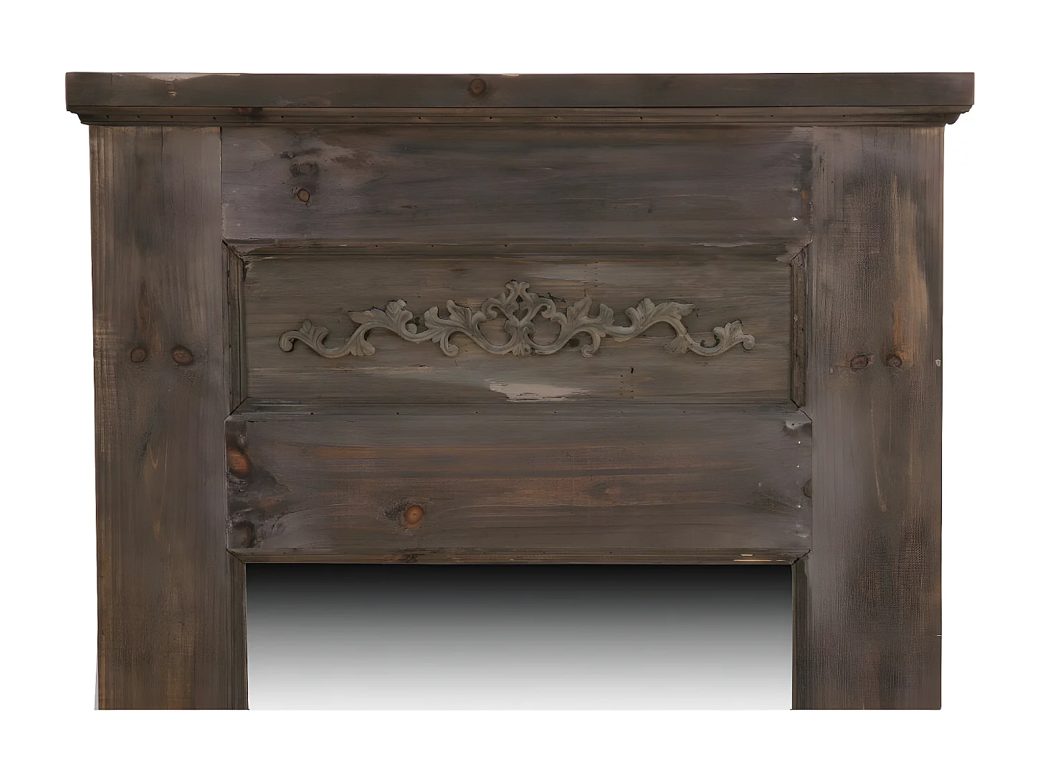 Grand miroir ancien rectangulaire vertical Bois Marron - Décoration d'Autrefois