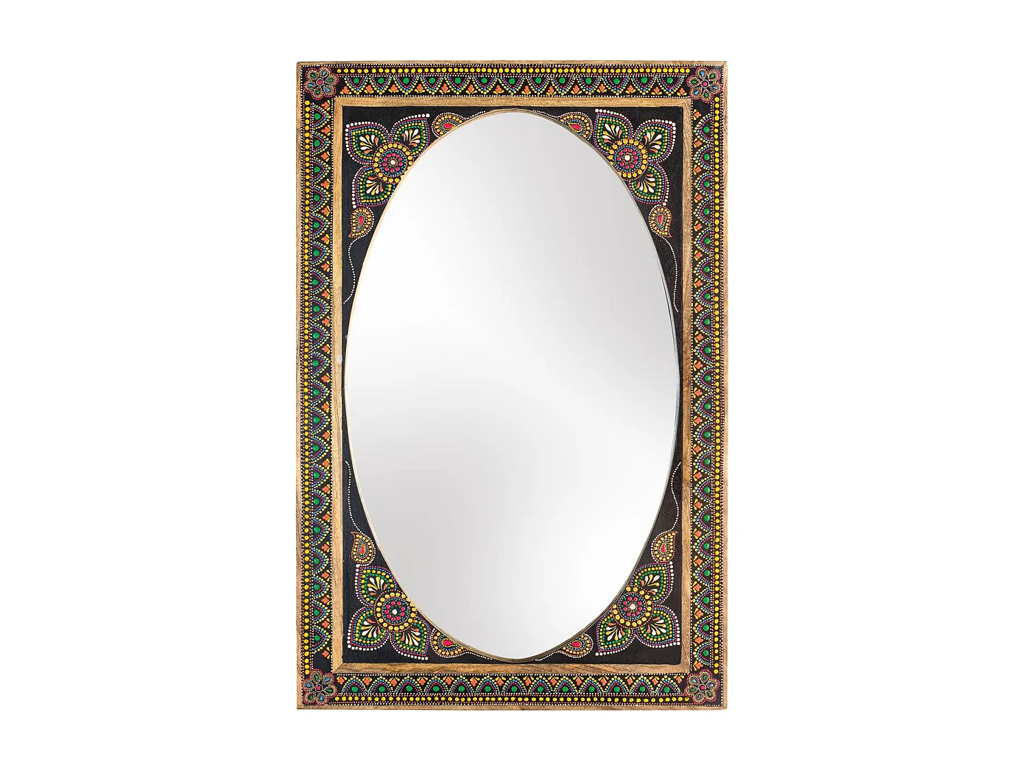 Miroir en manguier multicolore 90x60cm