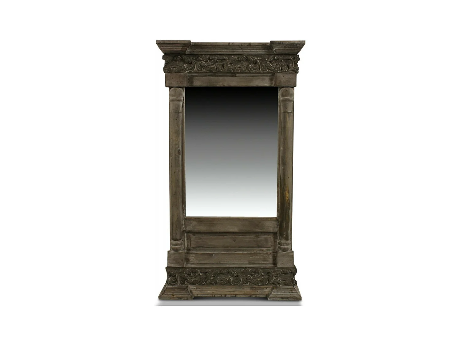Miroir ancien rectangulaire vertical Bois Marron - Décoration d'Autrefois