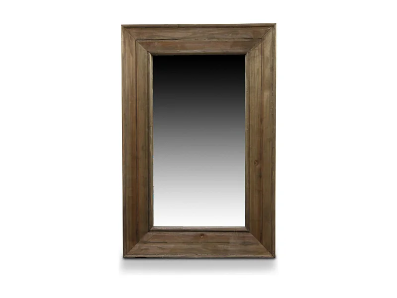 Miroir ancien rectangulaire vertical Bois Marron - Décoration d'Autrefois