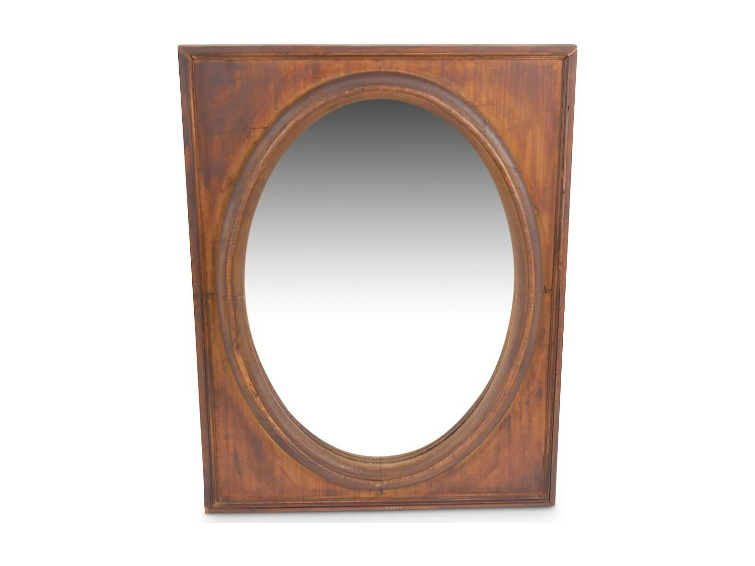 Miroir ancien oval vertical Bois Marron - Décoration d'Autrefois