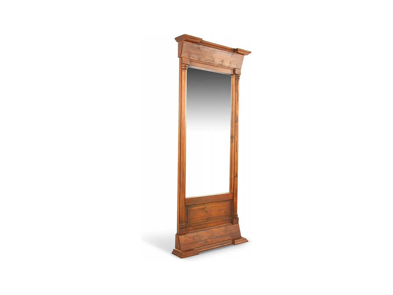 Grand miroir ancien rectangulaire vertical Bois Marron - Décoration d'Autrefois