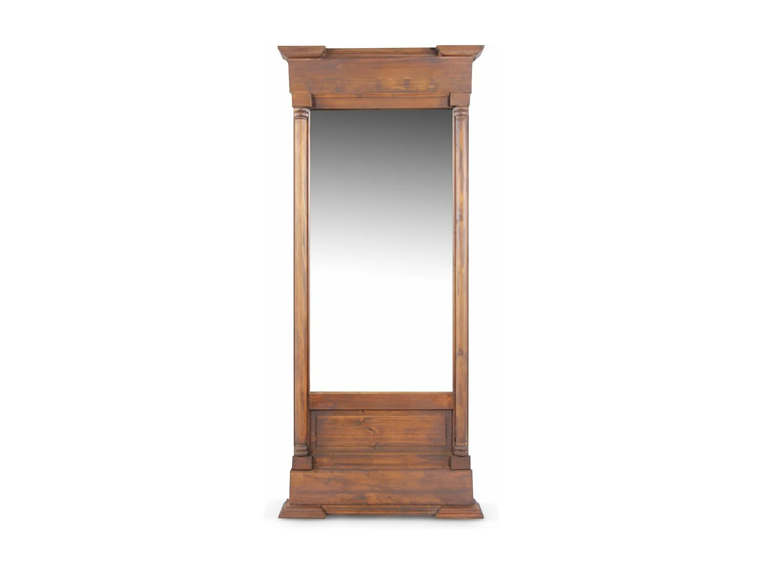 Grand miroir ancien rectangulaire vertical Bois Marron - Décoration d'Autrefois