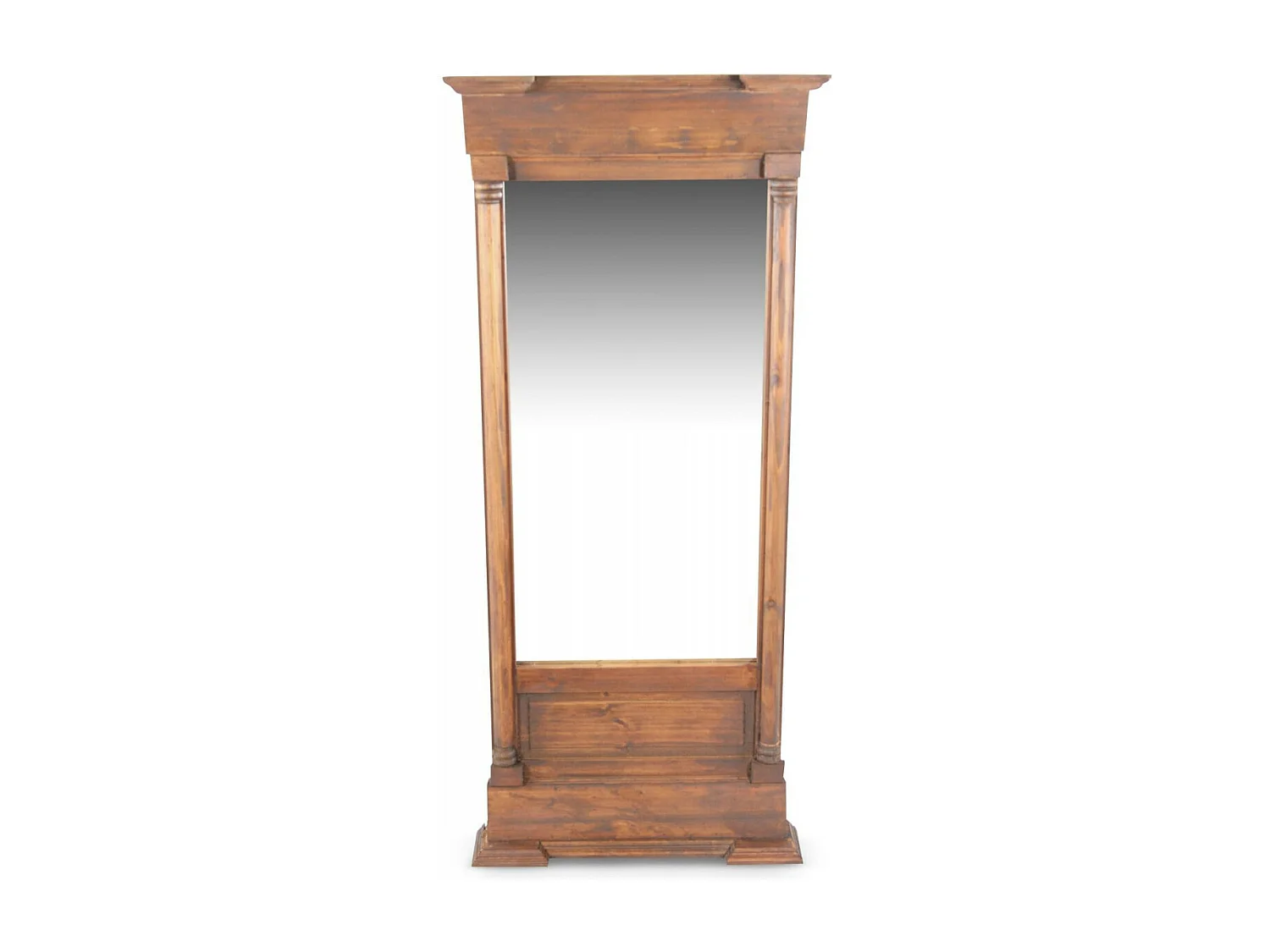 Grand miroir ancien rectangulaire vertical Bois Marron - Décoration d'Autrefois