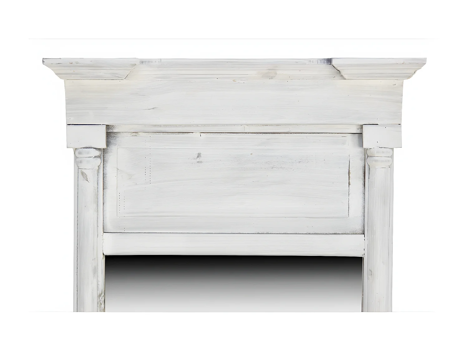 Grand miroir ancien rectangulaire vertical Bois Blanc - Décoration d'Autrefois