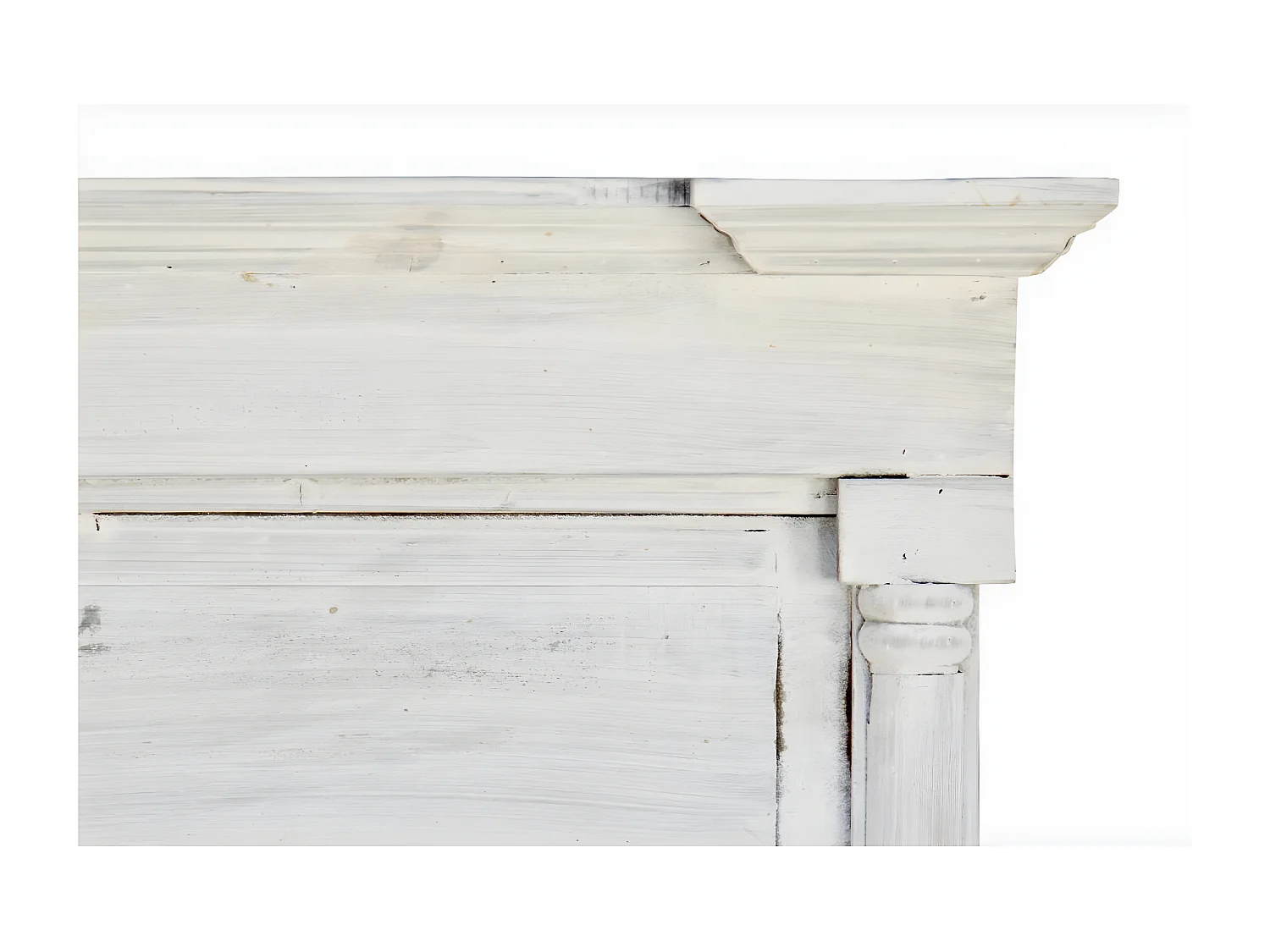 Grand miroir ancien rectangulaire vertical Bois Blanc - Décoration d'Autrefois