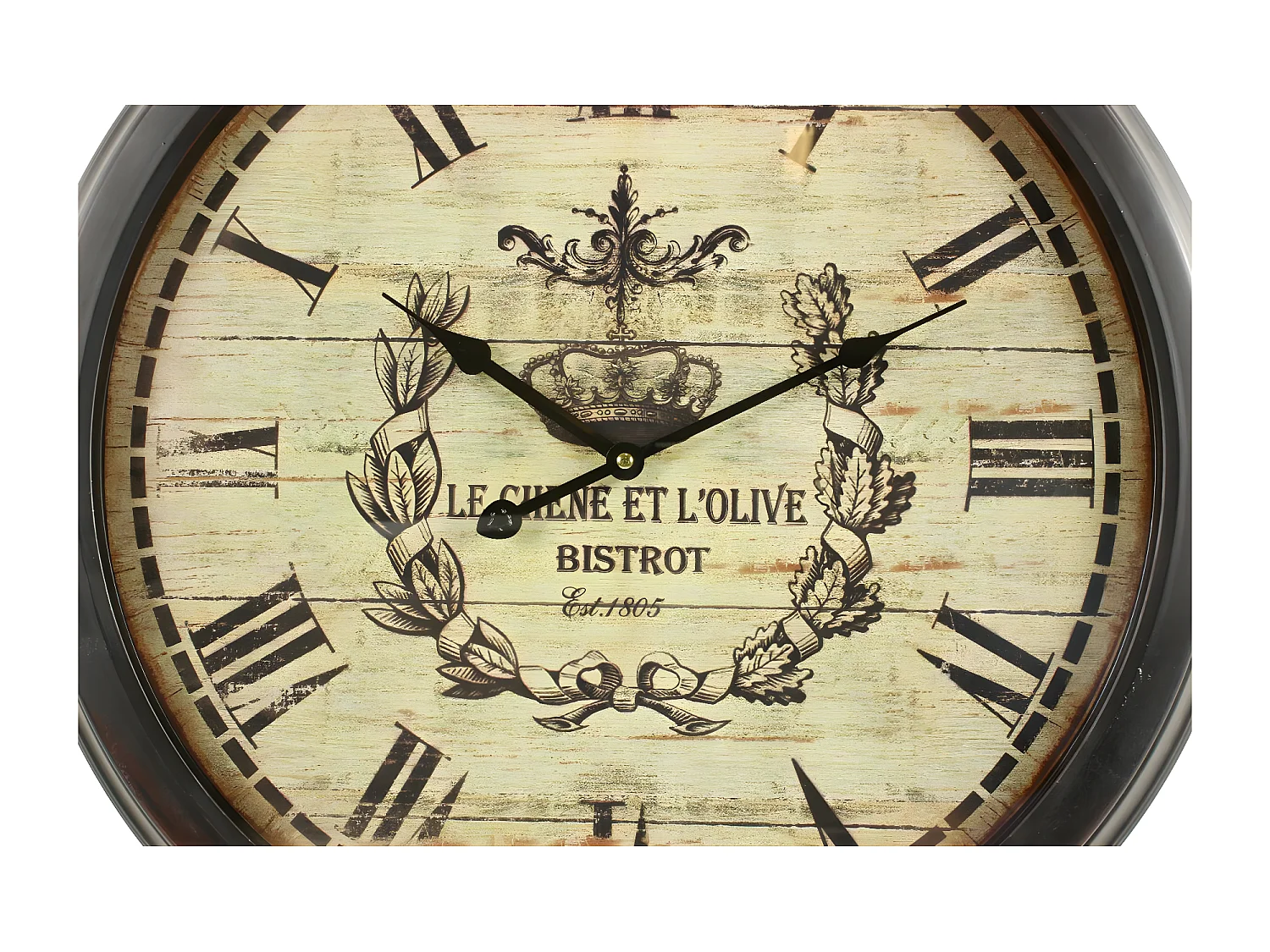 Horloge ancienne murale olives Fer Blanc - Décoration d'Autrefois