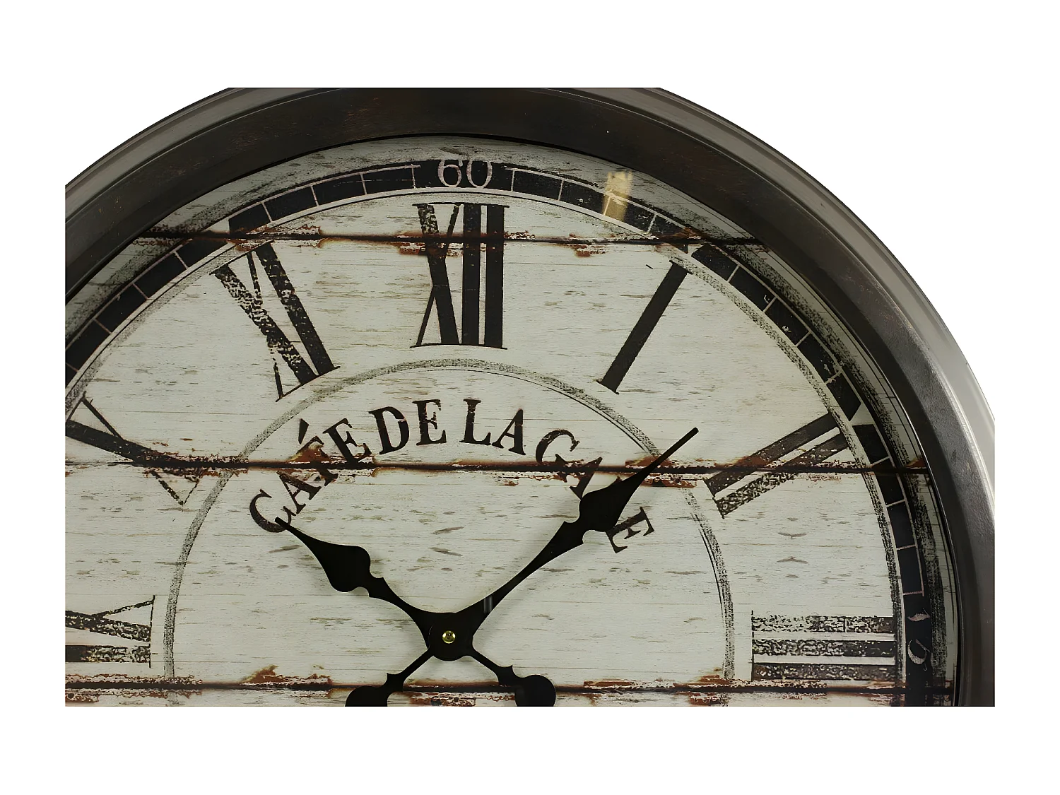 Grande horloge ancienne murale café de la gare Fer Noir - Décoration d'Autrefois