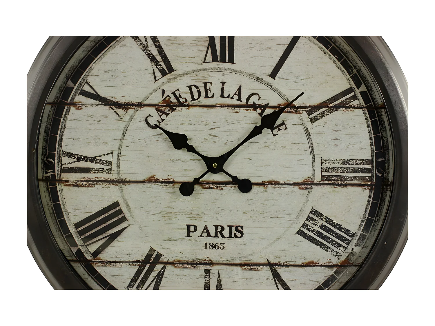 Grande horloge ancienne murale café de la gare Fer Noir - Décoration d'Autrefois