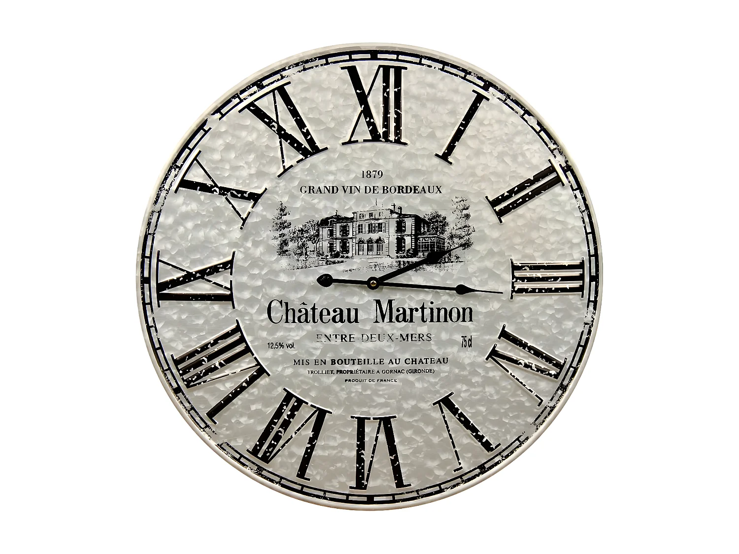 Horloge ancienne metal château martinon Métal Gris - Décoration d'Autrefois