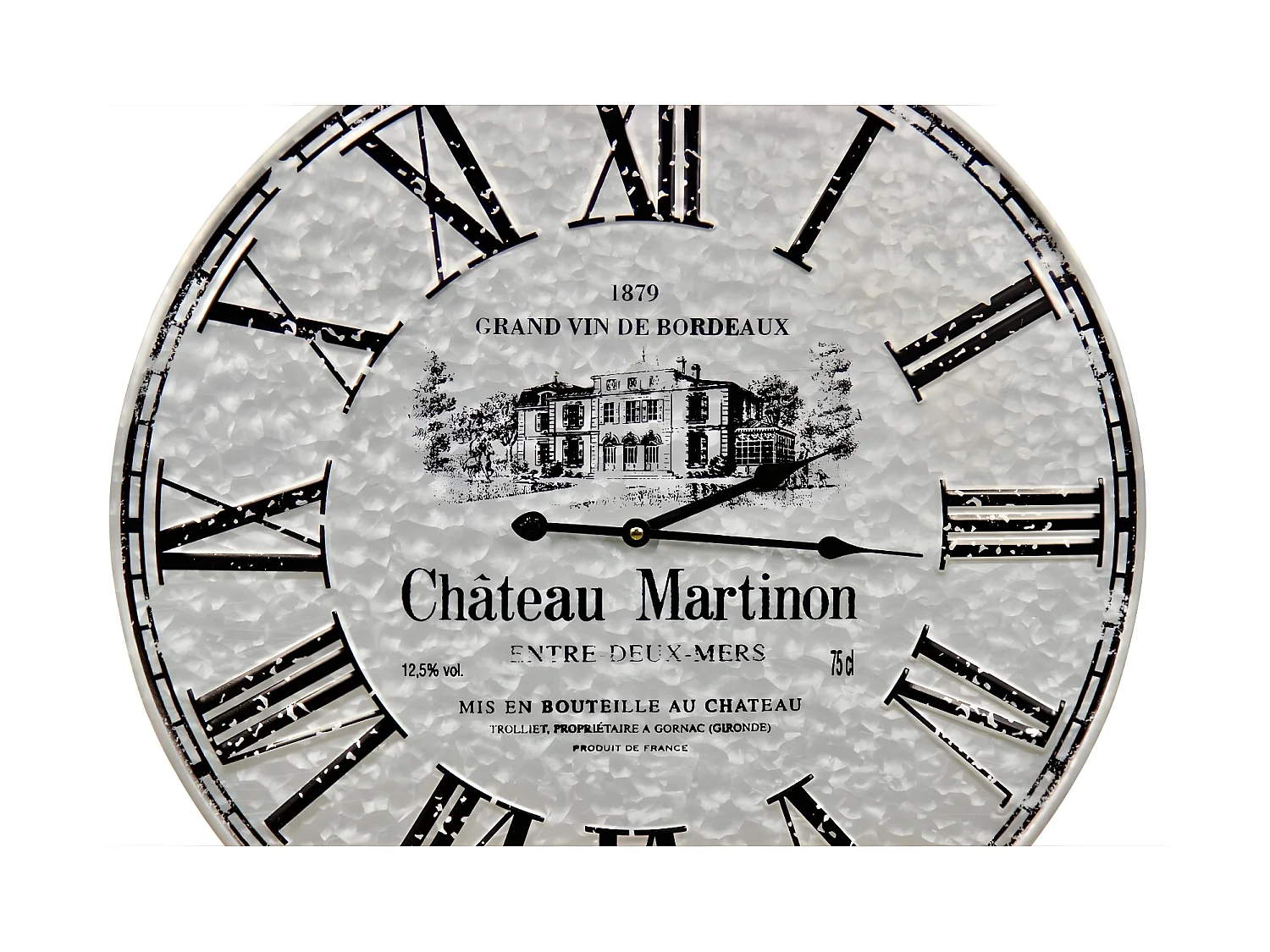 Horloge ancienne metal château martinon Métal Gris - Décoration d'Autrefois