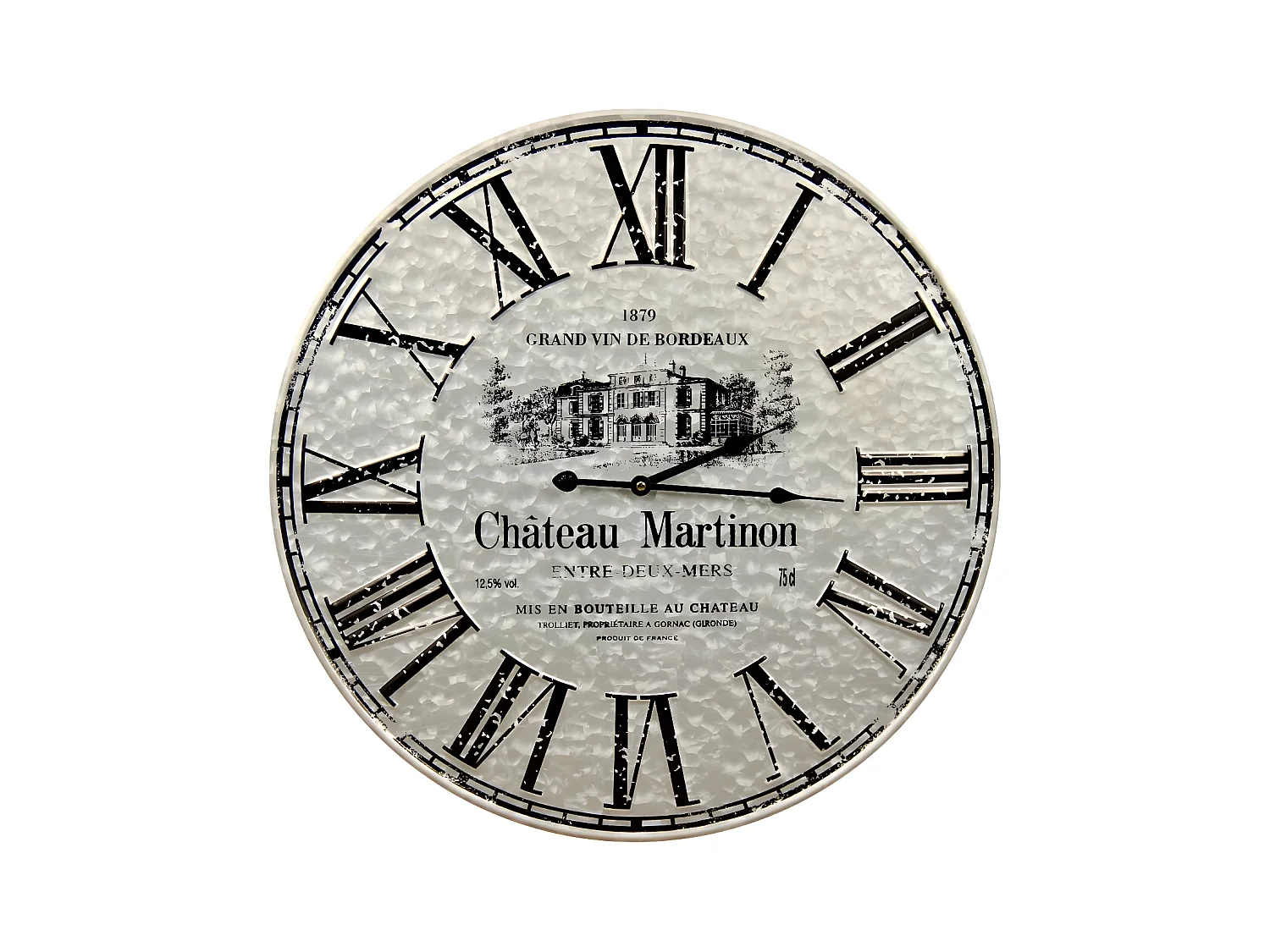 Horloge ancienne metal château martinon Métal Gris - Décoration d'Autrefois